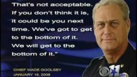 Police Chief Wade Goolsby threatens his own police officers to find out who leaked corruption by Goolsby to the media. Jim Blagg completely lies about it.    